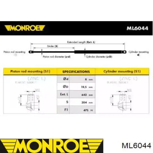 4706265 Opel amortiguador de maletero