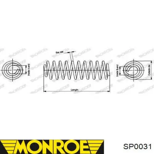 SP0031 Monroe muelle de suspensión eje delantero