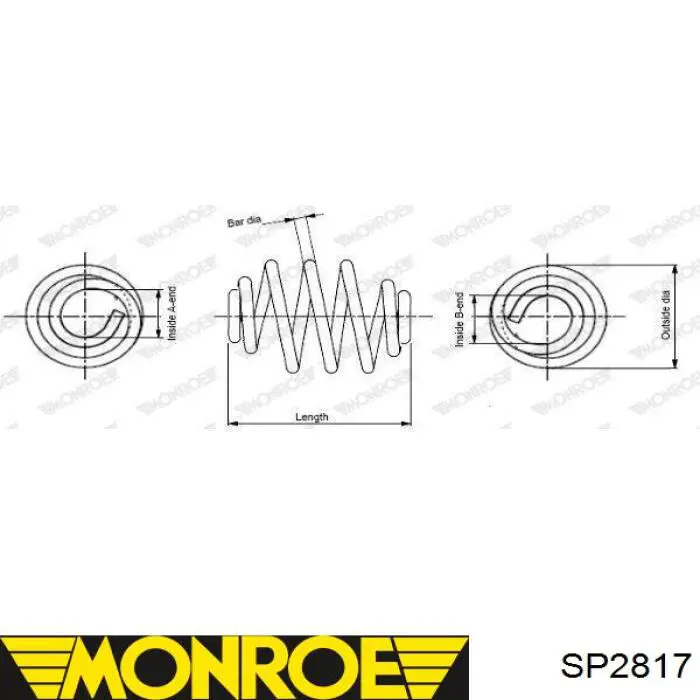 SP2815 Monroe muelle de suspensión eje delantero