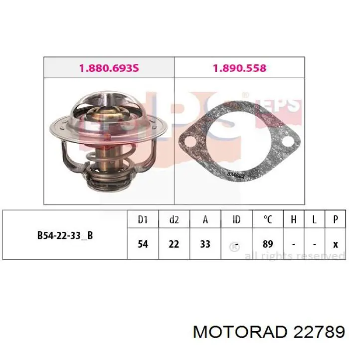 227-89 Motorad termostato, refrigerante