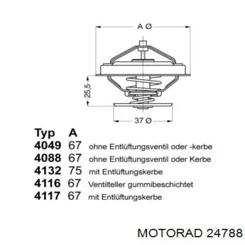 247-88 Motorad termostato, refrigerante