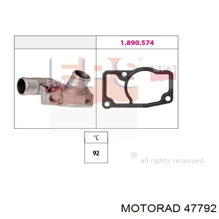 477-92 Motorad caja del termostato