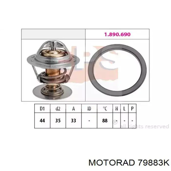 798-83K Motorad termostato, refrigerante