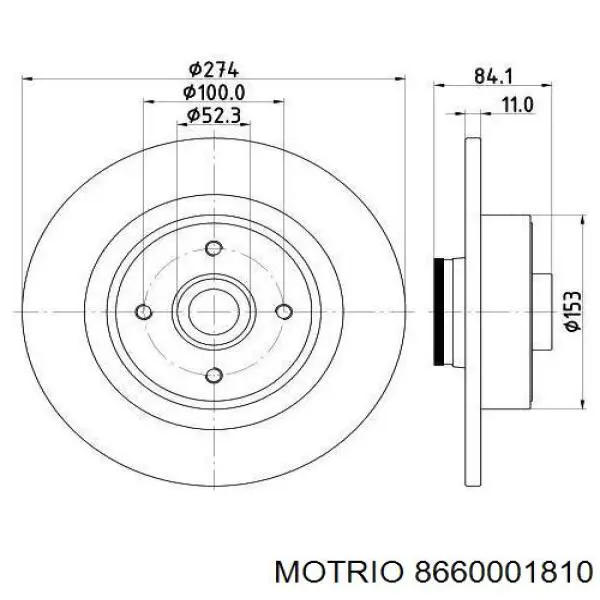 8660001810 Motrio disco de freno trasero