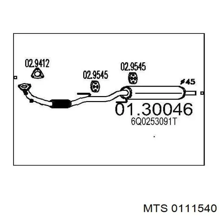  Silenciador delantero para Mercedes Sprinter 901, 902