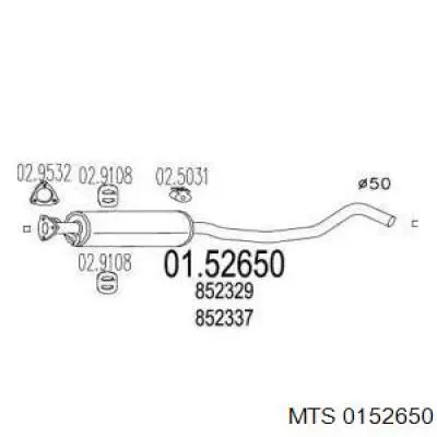 01.52650 MTS silenciador del medio