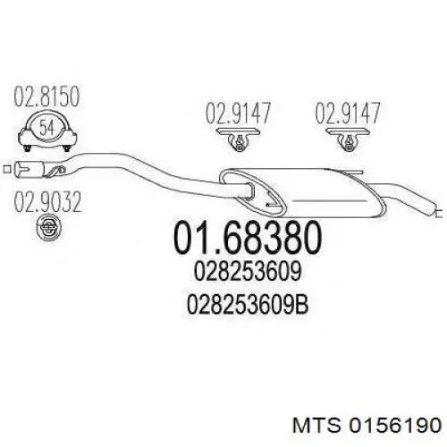 01.56190 MTS silenciador del medio