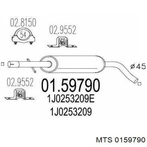  Silenciador del medio para Seat Toledo 2 