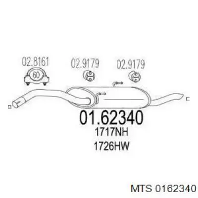 01.62340 MTS silenciador posterior