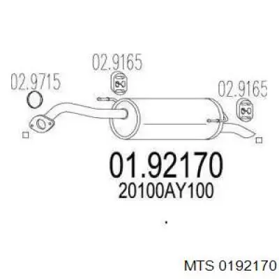 01.92170 MTS silenciador posterior