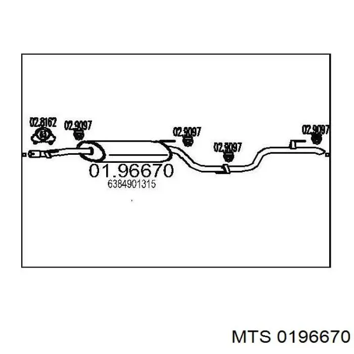  Silenciador posterior para Mercedes V 638