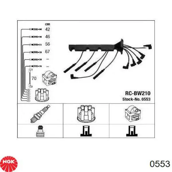 0553 NGK juego de cables de encendido