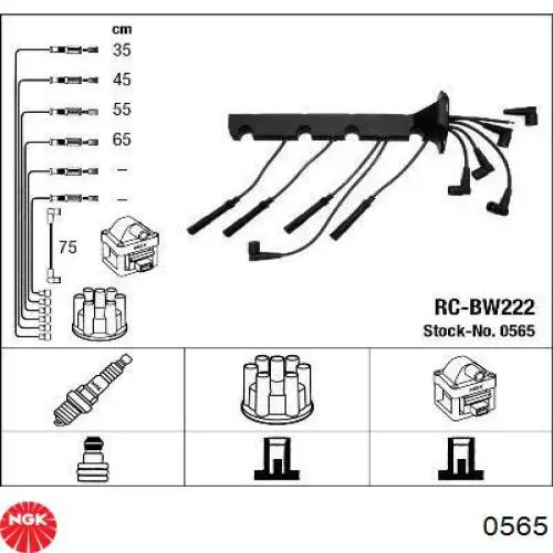 0565 NGK juego de cables de encendido