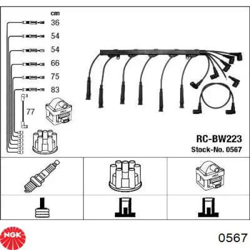 0567 NGK juego de cables de encendido