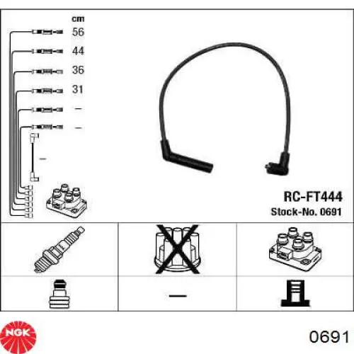 0691 NGK juego de cables de encendido