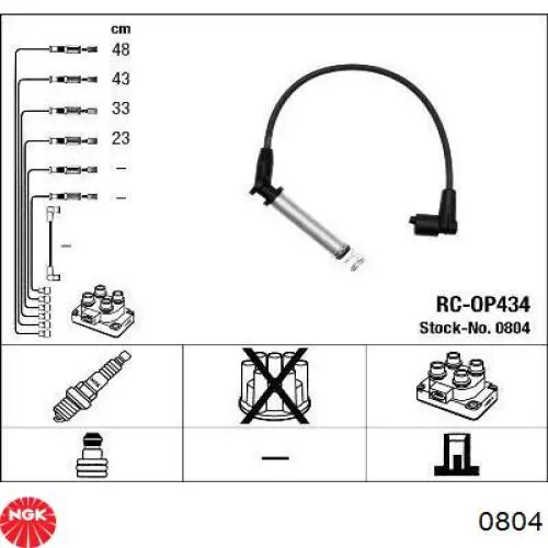 0804 NGK juego de cables de encendido