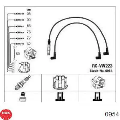 0954 NGK juego de cables de encendido