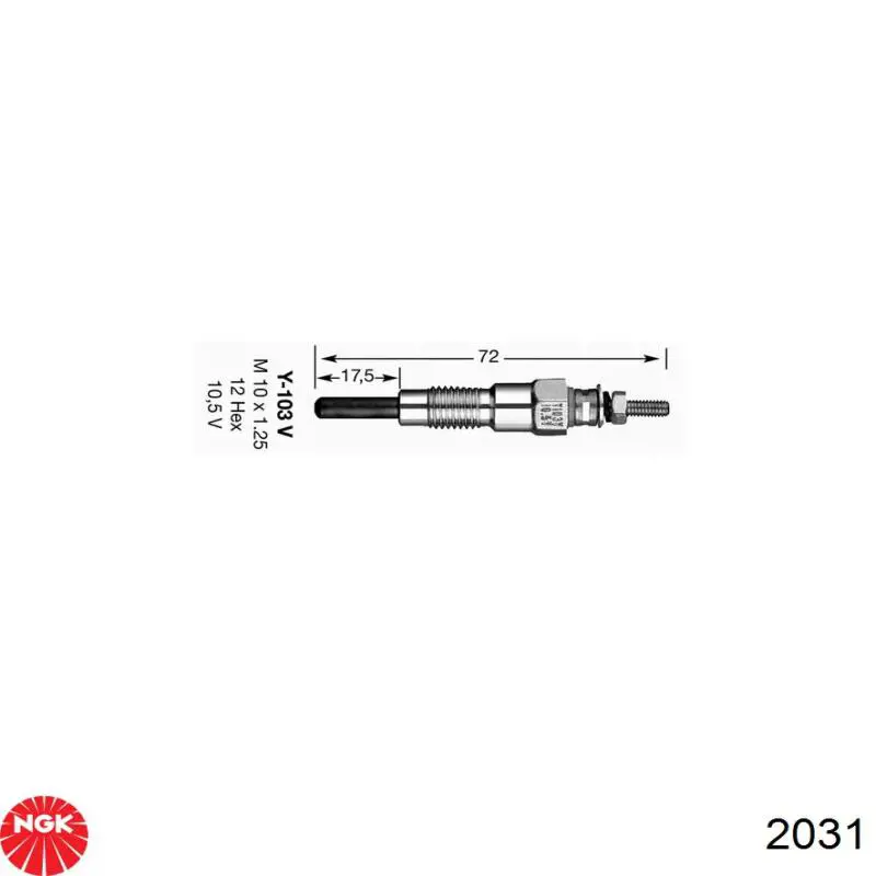 2031 NGK bujía de incandescencia