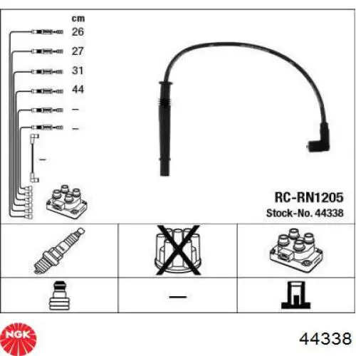 44338 NGK juego de cables de encendido