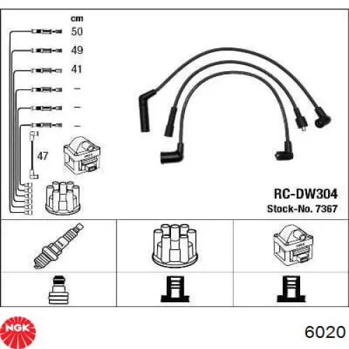 RC-DW1202 NGK juego de cables de encendido