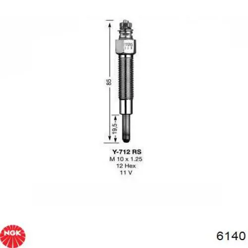 6140 NGK bujía de incandescencia