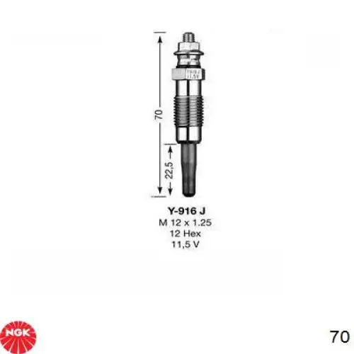 70 NGK sonda lambda sensor de oxigeno para catalizador