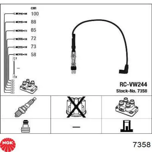 7358 NGK juego de cables de encendido