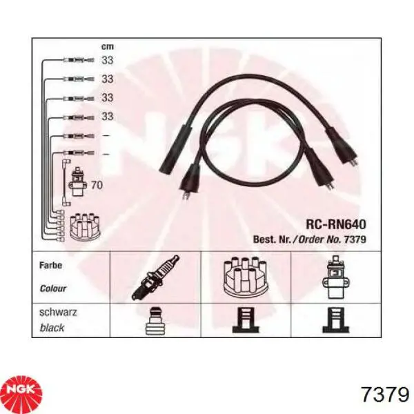 7379 NGK juego de cables de encendido