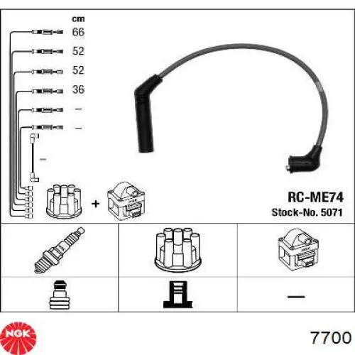 7700 NGK juego de cables de encendido