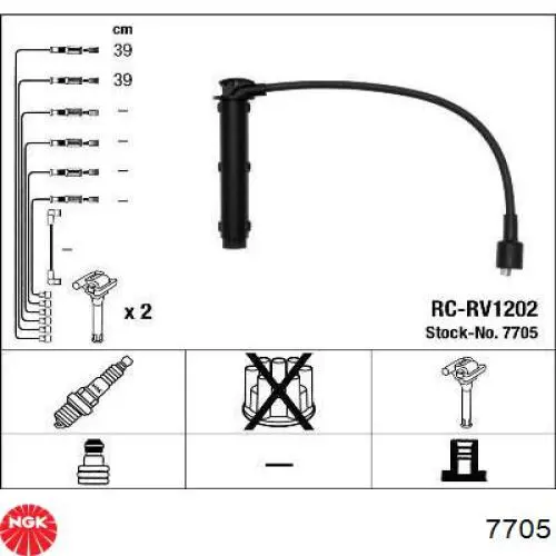 7705 NGK juego de cables de encendido