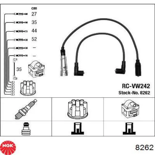 8262 NGK juego de cables de encendido