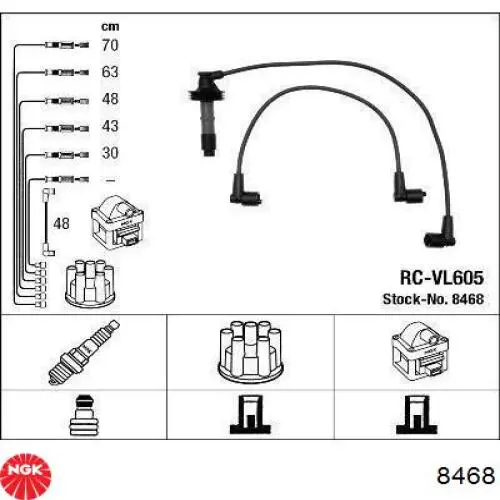 8468 NGK juego de cables de encendido