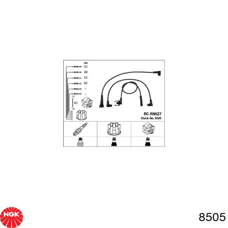 8505 NGK juego de cables de encendido