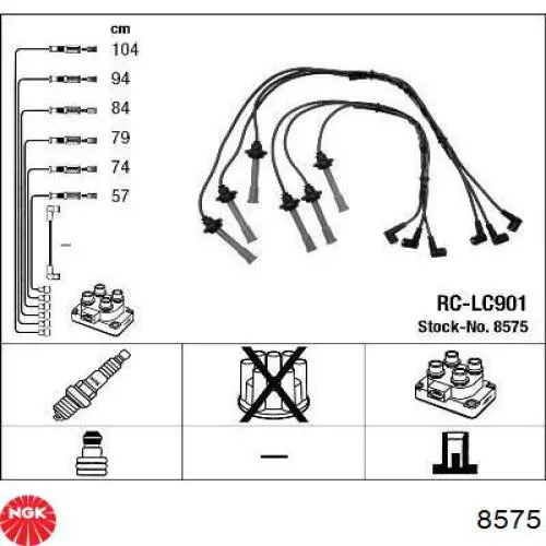  Juego de cables de encendido para Fiat Croma 1 