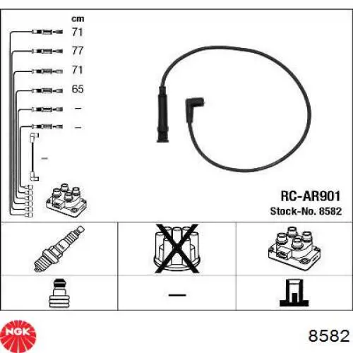 8582 NGK juego de cables de encendido