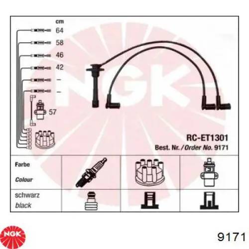  Juego de cables de encendido para Toyota Carina T19