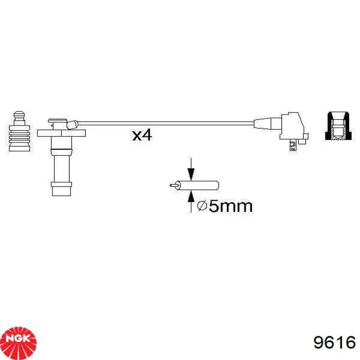 9616 NGK juego de cables de encendido