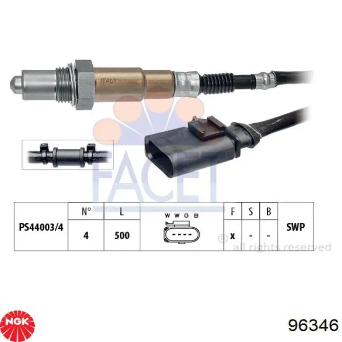 96346 NGK sonda lambda sensor de oxigeno post catalizador