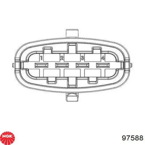 97588 NGK sensor de flujo de aire/medidor de flujo (flujo de aire masibo)