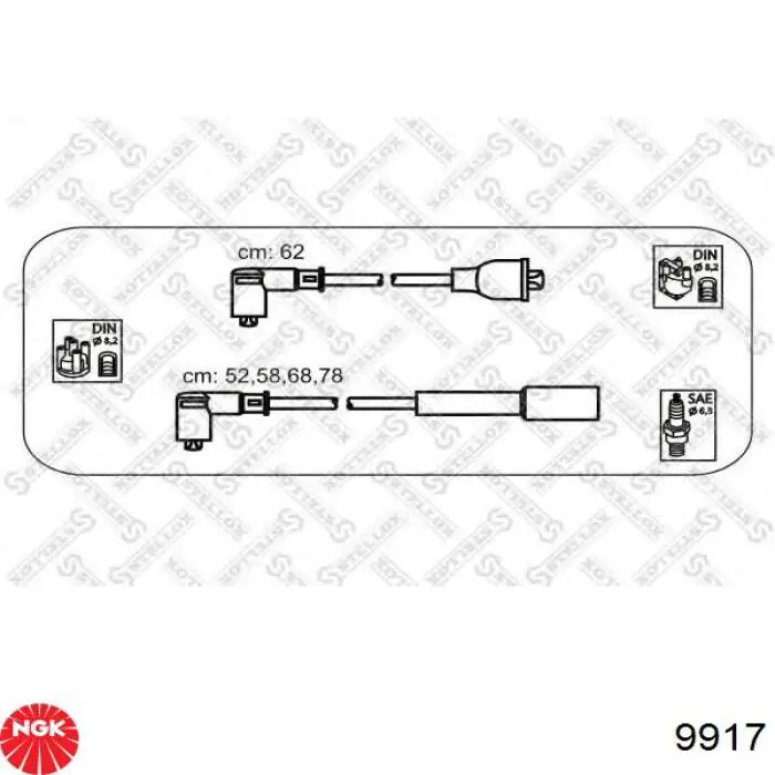 9917 NGK juego de cables de encendido