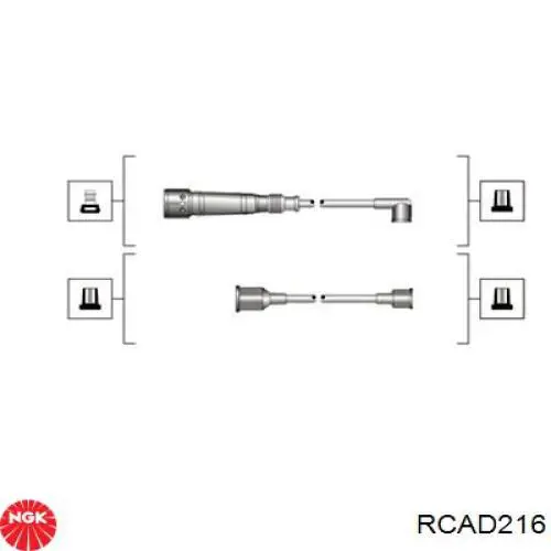 RC-AD216 NGK juego de cables de encendido