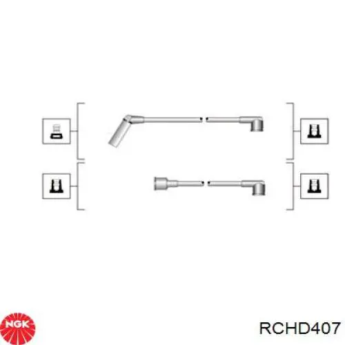 RC-HD407 NGK juego de cables de encendido