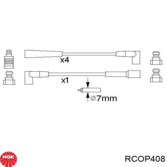 RCOP408 NGK juego de cables de encendido