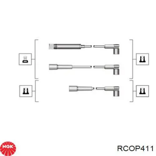 RCOP411 NGK juego de cables de encendido