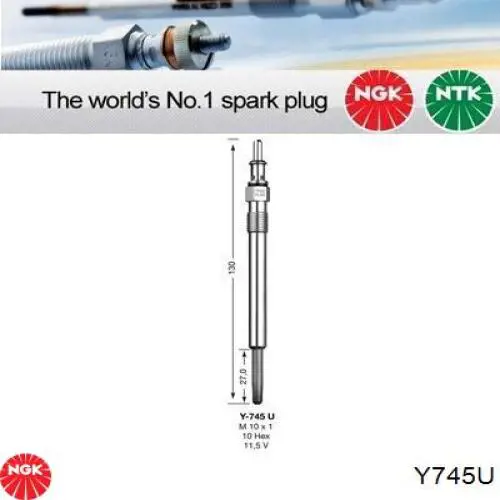 Y-745U NGK bujía de incandescencia