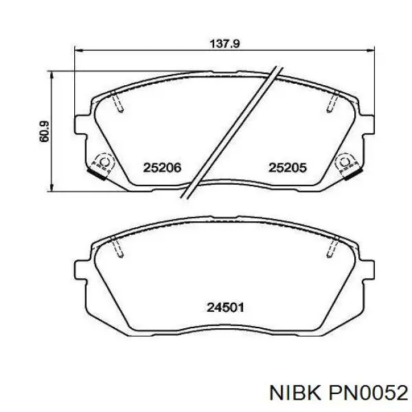 PN0052 Nibk pastillas de freno delanteras