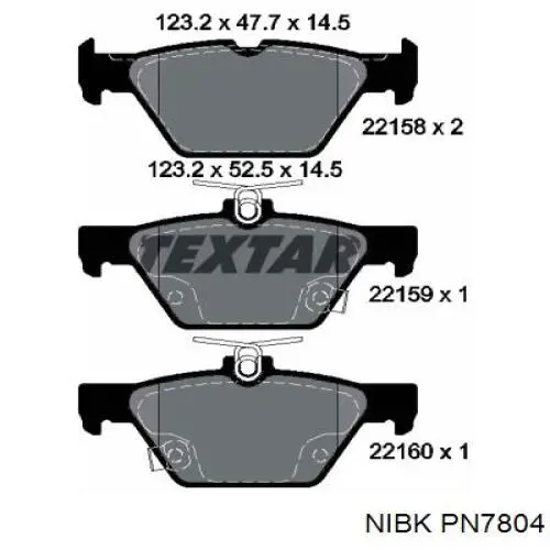 PN7804 Nibk pastillas de freno traseras