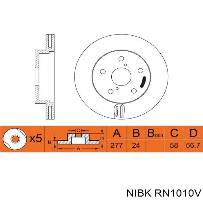 RN1010V Nibk freno de disco delantero