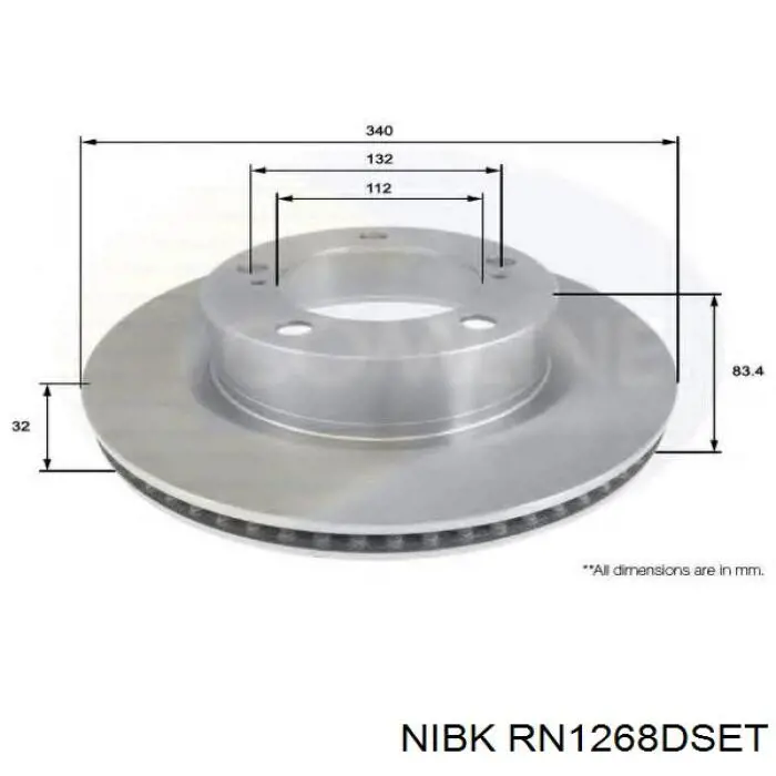 RN1268DSET Nibk freno de disco delantero