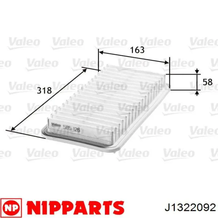 J1322092 Nipparts filtro de aire